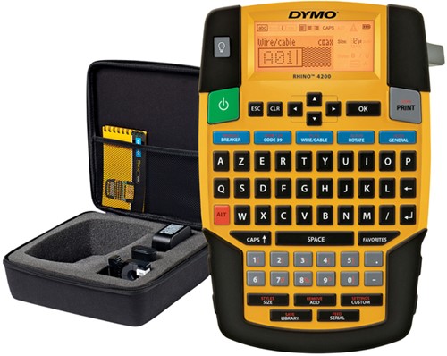 Labelprinter Dymo Rhino 4200 industrieel azerty 19mm geel in koffer-2