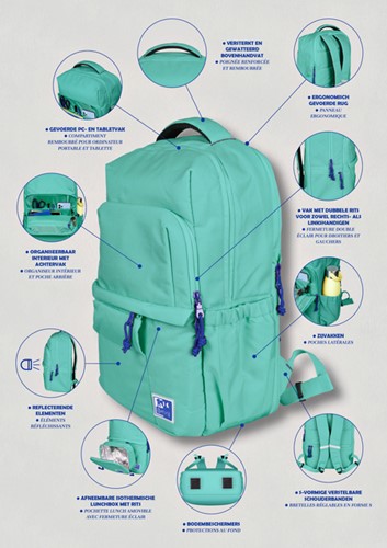 Rugzak Oxford 12 vakken zwart 1 Stuk-3