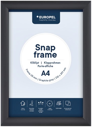 Kliklijst Europel A4 25mm grafietgrijs 1 Stuk