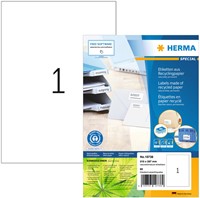 Etiket HERMA recycling 210x297mm wit 80 Vel
