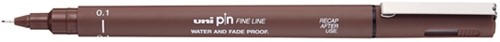Fineliner Uni-ball Pin 0.1mm sepia 12 Stuk