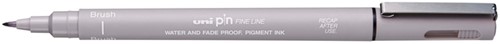 Fineliner Uni-ball Pin brush fijn lichtgrijs 12 Stuk