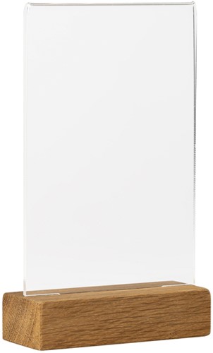 Kaarthouder Europel acryl met houten voet A6 1 Stuk-2