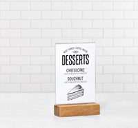 Kaarthouder Europel acryl met houten voet A6 1 Stuk-3