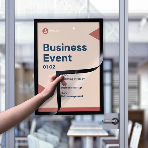 Infokader Europel zelfklevend A3 zwart 2 Stuk-1