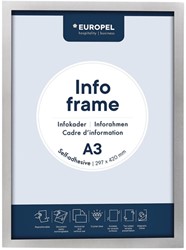 Infokader Europel zelfklevend A3 zilver 2 Stuk