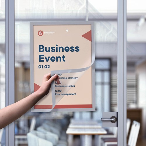 Infokader Europel zelfklevend A3 zilver 2 Stuk-1