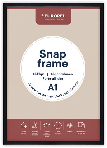 Kliklijst Europel A1 25mm mat zwart 1 Stuk