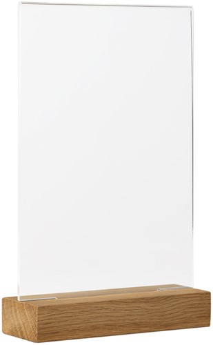 Kaarthouder Europel acryl met houten voet A5 1 Stuk-2