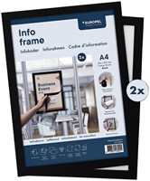 Infokader Europel zelfklevend A4 zwart 2 Stuk-2