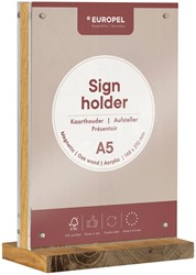 Kaarthouder Europel A5 acryl/hout/magneet 1 Stuk