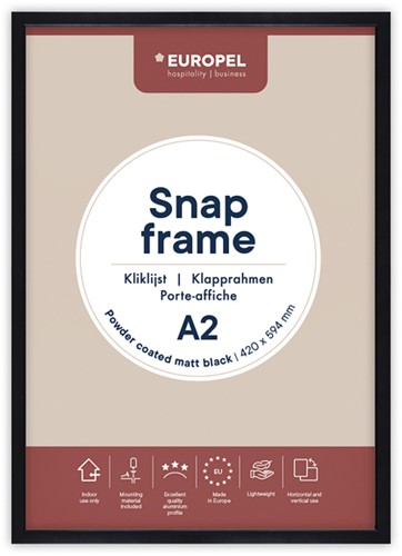 Kliklijst Europel A2 25mm mat zwart 1 Stuk