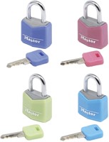 Hangslot MasterLock 4 assorti alu 20mm 4 Stuk