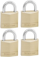 Hangslot MasterLock 4 gelijksluitend messing 30mm 4 Stuk