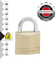 Hangslot MasterLock 2 gelijksluitend messing 30mm 2 Stuk-2