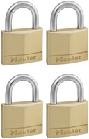 Hangslot MasterLock 4 gelijksluitend messing 50mm 4 stuks