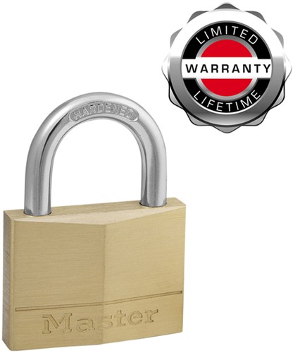 Hangslot MasterLock 4 gelijksluitend messing 50mm 4 Stuk-2