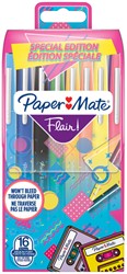 Fineliner Papermate Flair Retro M 16st assorti 16 Stuk