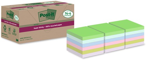 Memoblok Post-it 654 RSS12COL 76x76mm colour 14+4 18 Stuk