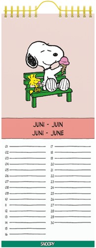 Verjaardagskalender Lannoo Peanuts 130x325 1 Stuk-2