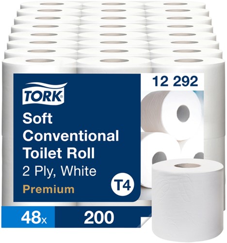 Toiletpapier Tork T4 Premium 2laags 200 vel wit 48 Rol
