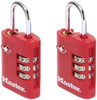 Hangslot Masterlock 3-cijfer TSA set assorti 30mm 2 Stuk
