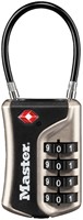 Hangslot Masterlock 4-cijfer TSA flex  zwart 35mm 1 Stuk
