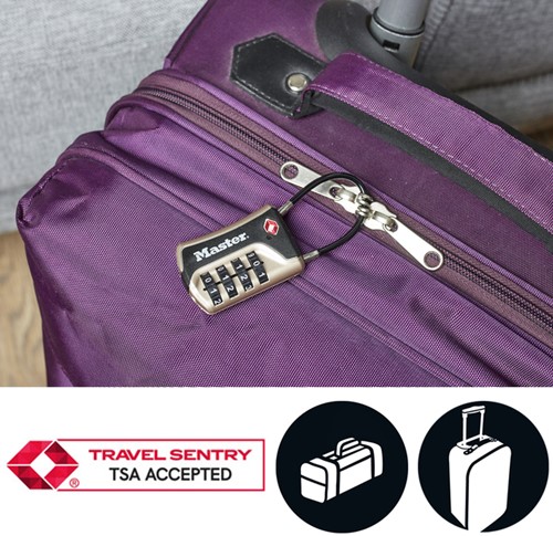 Hangslot Masterlock 4-cijfer TSA flex  zwart 35mm 1 Stuk-2