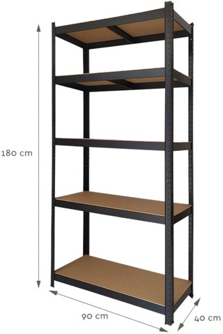 Stellingkast BRASQ 5 borden  SU175 875 KG zwart 1 Stuk-3