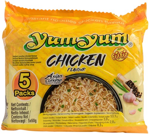 Noodles Yum Yum kip bami 5pack 5x60gr 5 Stuk