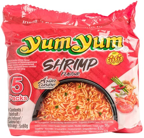 Noodles Yum Yum garnaal bami 5pack 5x60gr 5 Stuk