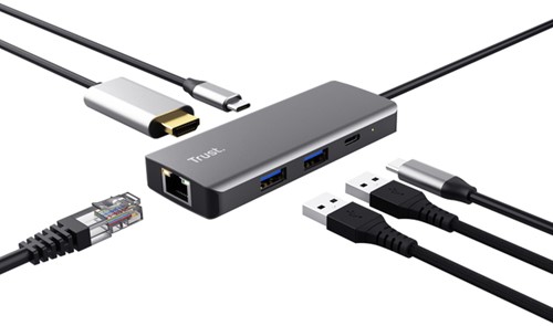 Adapter Trust Dalyx 6-in-1 USB-C multipoort 1 Stuk-3