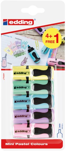 Markeerstift edding 7 mini 1-3mm pastel assorti 5 Stuk