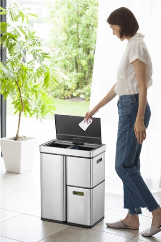 Afvalbak EKO Mirage Plus sensor 30L en 2x15L RVS 1 Stuk-2