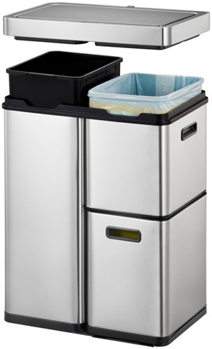 Afvalbak EKO Mirage Plus sensor 30L en 2x15L RVS 1 Stuk-3