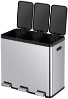 Pedaalemmer EKO Essential Recycler 3x20liter rvs 1 Stuk-2
