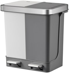 Pedaalemmer EKO Hana Duo Recy 2x10l grijs wit 1 Stuk