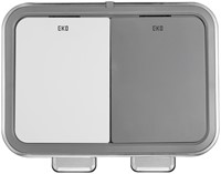 Pedaalemmer EKO Hana Duo Recy 2x10l grijs wit 1 Stuk-1