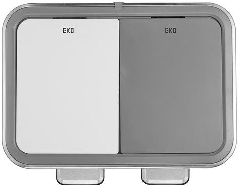 Pedaalemmer EKO Hana Duo Recy 2x10l grijs wit 1 Stuk-1
