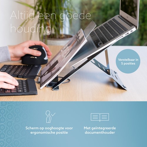 Laptopstandaard R-Go Riser Documenthouder 1 Stuk-2