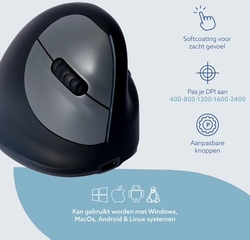 Muis R-Go Ergonomisch HE Break Wireless Rechts S 1 Stuk-2