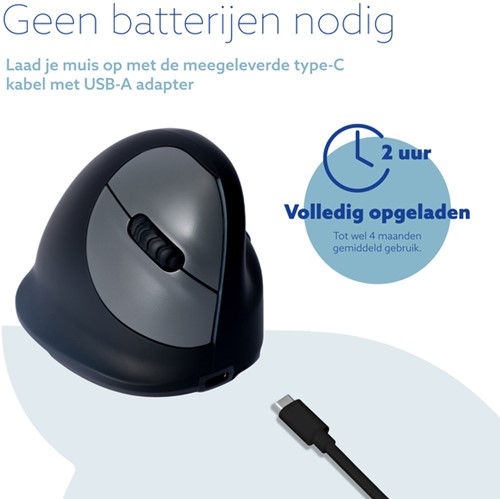 Muis R-Go Ergonomisch HE Break Wireless Rechts S 1 Stuk-4