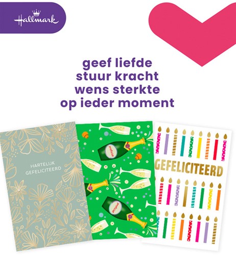 Wenskaart Hallmark navulset felicitatie 6 stuks 6 Stuk