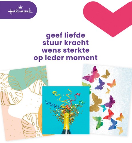 Wenskaart Hallmark Business Box zonder tekst navulset à 8 stuks