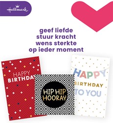Wenskaart Hallmark navulset Engels verjaardag 6 st 6 Stuk