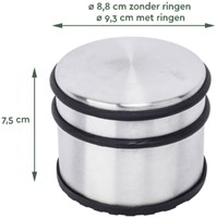 Deurstopper BRASQ met rubberen ringen rvs 1 Stuk-3