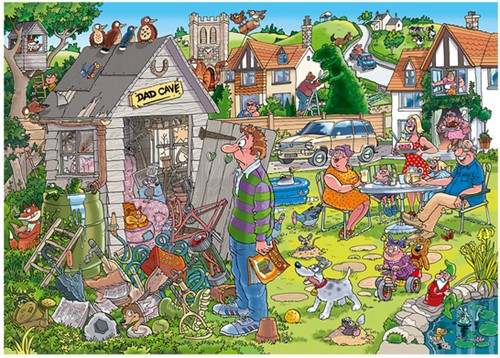 Puzzel Wasgij Destiny 28 De Mancave Van Pa! 1000st 1 Stuk-1