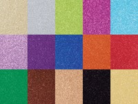 Glitterkarton Folia 50x70cm 300gr 15vel 15kleuren 15 Vel