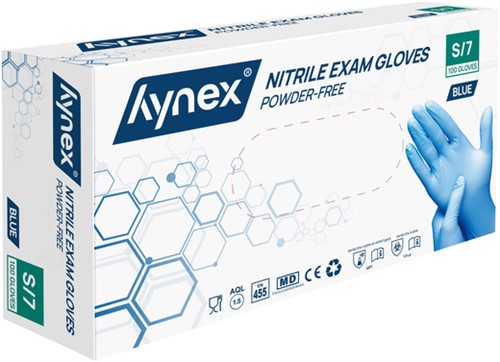 Handschoen Hynex nitril S blauw 3.5g pak à 100 stuks