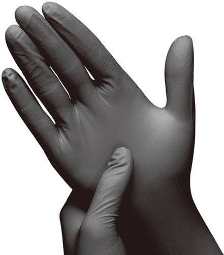Handschoen Hynex nitril M zwart 3.5g pak à 100 stuks-3